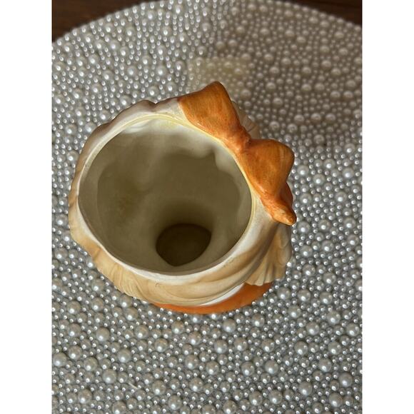 VINTAGE RELPO TEEN 2011 LADY HEAD VASE, Orange - Picture 8 of 9